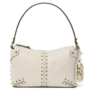 NWT $328 Michael Kors Astor Large Pouchette Shoulder Bag • Light Cream - Picture 1 of 9