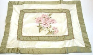 (1) Floral Pillow Sham ~ Rose Haven Pink Green Ivory ~ Standard **NEW** - Picture 1 of 1