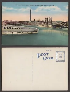 Old Minnesota Postcard – International Falls Bridge - Picture 1 of 1