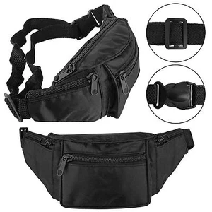 New Travel BUM BAG Waist Money Belt Passport Wallet Zipped Security Pouch - Picture 1 of 3