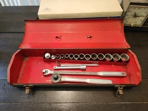 Vintage Craftsman 3/8 Drive Socket Set with Metal Box. =V= Series - Picture 1 of 14