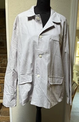 Chaqueta Blazer Camisa Mujer Lino Botón Talla 3XL Bolsillos Lagenlook Gris Pálido Foto 1 de 4