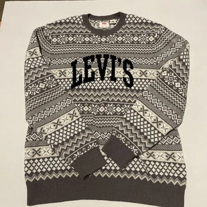 Levi's Men's Winter Sweater 2XL Gray & White Snowflake Pattern Soft Cozy Cabin - Picture 1 of 5