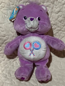 Neu mit Etikett 2002 Care Bears Share Bär Plüsch 10 Zoll lavendel lila - Bild 1 von 3