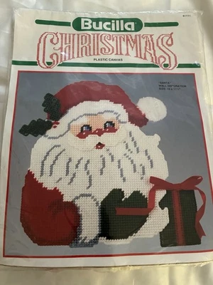 Kit de puntada de lona de plástico de Navidad decoración de pared Bucilla Santa 10x11 61111 Foto 1 de 4