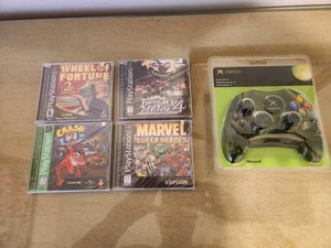 Twisted Metal, Marvel, PS1 Sealed Playstation Games And Original Xbox Controller - Picture 1 of 4