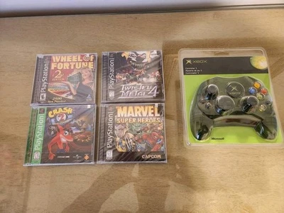 Twisted Metal, Marvel, PS1 Sealed Playstation Games And Original Xbox Controller - Image 1 of 4