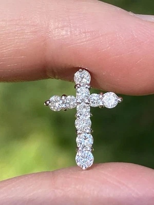 Platinum 0.53TCW 100% Natural Diamond Cross Pendant - Image 1 of 4