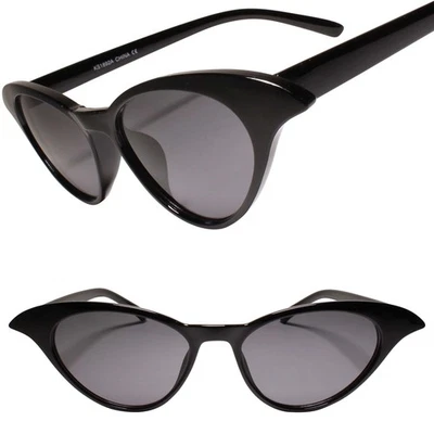 Gafas de sol elegantes exóticas estilo años 60 70 look marco negro ojo de gato para mujer Foto 1 de 4