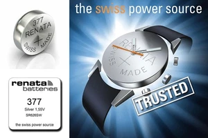 Renata Watch Battery 377 (SR626SW)- Swiss - x1 x2 x3 x4 x5 x10 x25 x50 x100 - Picture 1 of 11