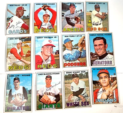 🔥 1967 Topps Baseball Card Lot 12 Cards EX A-1LT1🔥 - Image 1 of 4