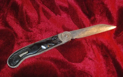 TOURIST KNIFE SOVIET POCKET KNIFE WITH SQUIRREL ORNAMENT  - Image 1 of 4