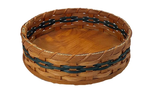 Amish Tabletop Lazy Susan 12" Oak Storage Basket by Amish Baskets and Beyond Cover