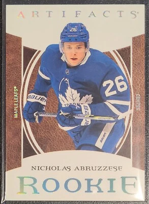 2022-23 UPPER DECK ARTIFACTS LEATHER HOBBY SSP RC NICHOLAS ABRUZZESE#173 TORONTO - Image 1 of 2