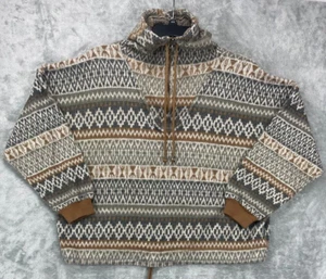 French Country Express Men's 1/4 Zip Hoodie Pullover Sweater Size L 90s Acrylic - Picture 1 of 7