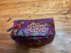 Sakroots Coated Makeup Cosmetic Bag True Love Peace Blue Floral Zipper Top NWOT - Picture 1 of 9