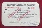 Western Maryland Railway 1959-61 Executive Annual Pass for wife of RF&P RR