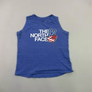 North Face Shirt Girls Large Crew Neck Lightweight Sleeveless Blue - Picture 1 of 9