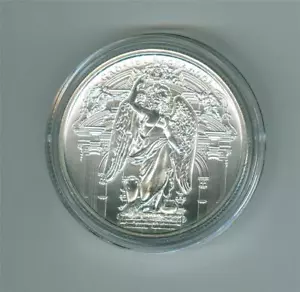INTAGLIO IN PERFETTE CONDIZIONI GABRIEL ARCANGELO 1 OZ.999 ARGENTO ALTO RILIEVO GEMMA ROTONDA BU - Foto 1 di 2