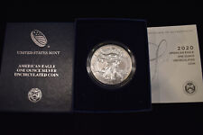 2020 W United States Mint American Eagle Silver Coin 1oz (OGP & COA)
