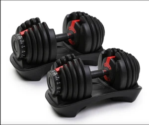 Adjustable Dumbbell 24kg Set Home Gym Adjustable Hand Dumbbells Exercise Fitness - Picture 1 of 4