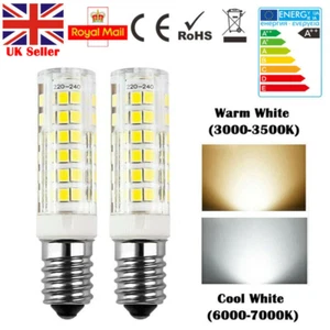 4X E14 7W LED Light Bulb for Kitchen Range Hood Chimmey Fridge Cooker Warm White - Picture 1 of 17