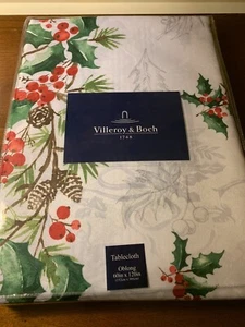 VILLEROY & BOCH Perfect Holly Christmas Tablecloth 60" x 120" NEW - Picture 1 of 5