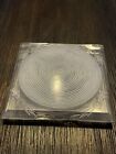 VTG Square Carved Clear Lucite Beauty Powder Compact Vanity Mirror 4”