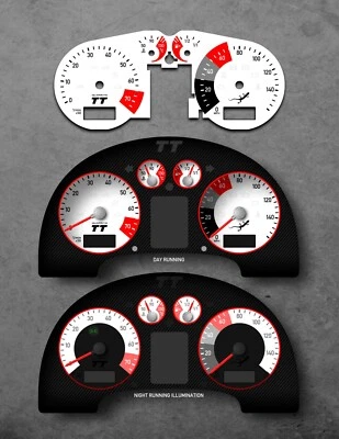 AUDI TT MK1 8N - CLUSTER - WHITE DIALS - CUSTOM COLOURED - FULLY CUSTOMIZABLE - Image 1 of 4