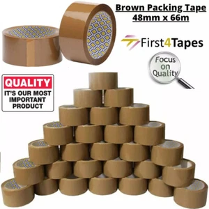 PAQUETE DE CINTA DE EMBALAJE MARRÓN FUERTE 48MM X 66M CAJA SELLADO EMBALAJE CELLOTAPE 36 - Imagen 1 de 1