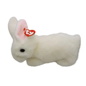 “Bows” White Bunny Pink ears plush 10” TY Classic retired 1997 - Picture 1 of 8