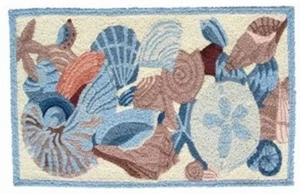Alfombra náutica conchas marinas y coral playa océano baño 30 X 20 pulgadas - Imagen 1 de 1