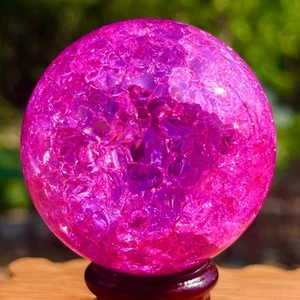 158G Natural Titanium Rainbow Quartz sphere Crystal ball Healing - Picture 1 of 22