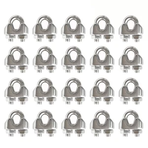 20PCS M3 Acier Inoxydable Câble Câble Clip Pince 1/8 Pouce Résistant - Photo 1/7