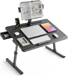 SAIJI Laptop Desk for Bed [Premium XXL Extra Large] with Upgraded Black  - Afbeelding 1 van 9