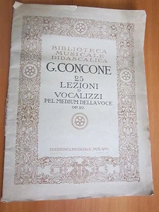 G. CANCONE, 25 LEZIONI O VOCALIZZI PER MEDIUM DELLA VOCE, ED: RICORDI, 1930-A2 - Foto 1 di 1