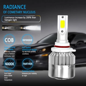 2X White LED Fog Headlight Bulb Kit High Low Beam 9008/H13 6000K Durable - Picture 1 of 8