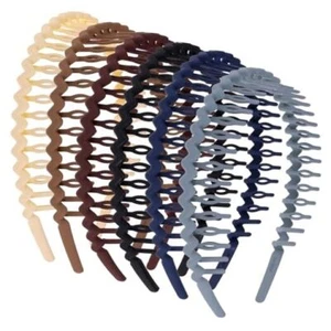 6 Pcs Plastic Hard Headbands with Teeth Comb 6 Colors Zigzag Tooth Fashion - Picture 1 of 8