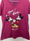 Disney Women's Mickey And Minnie True Love Since 1928 Valentine's Day T-Shirt XL