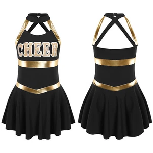 Girls Cheerleader Costume Cheerleading Dress for Halloween Party Birthday Gift - Picture 1 of 63