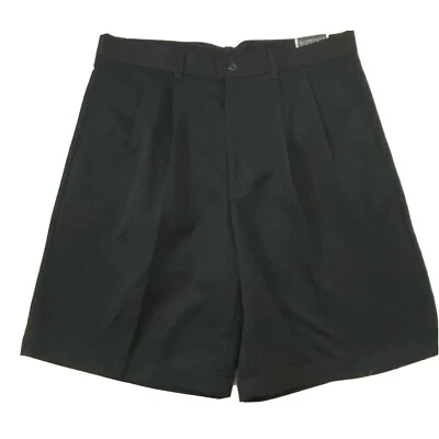 Pantalones Cortos Perry Ellis Para Hombre Talla 34 Portafolio Plisados Fácil Cuidado Negros NUEVO Foto 1 de 4