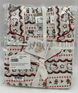 Pottery Barn Teen Hello Kitty® Gingerbread Fair Isle Pajama Set Ivory Small #R37 - Picture 1 of 5