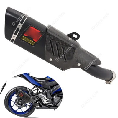 Tubo de escape negro con protector térmico para Yamaha YZF R3 R25 MT-03 MT25 Foto 1 de 4