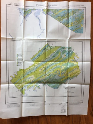 1942? Mapa del suelo Knox County Knoxville Tennessee Foto 1 de 4