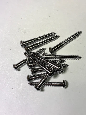 Wood Screw #8x1-1/4” Slotted Round Head Chrome Cover