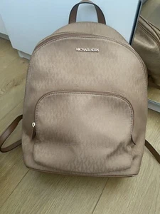 Michael Kors Tan Brown Monogrammed Backpack - Picture 1 of 14