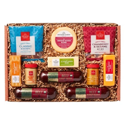 Hickory Farms Signature Beef Meat and Cheese Gift Basket (Large) Box Set Holiday