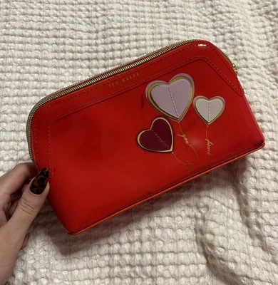 Ted Baker red patent leather heart makeup bag  - Image 1 of 4