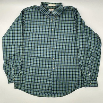 L.L.Bean Men’s XL Green & Blue Plaid 100% Cotton Wrinkle‑Resistant Shirt - Image 1 of 4