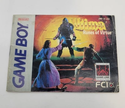 Ultima: Runes of Virtue (Nintendo Game Boy, 1992) MANUAL ONLY - Imagem 1 de 2